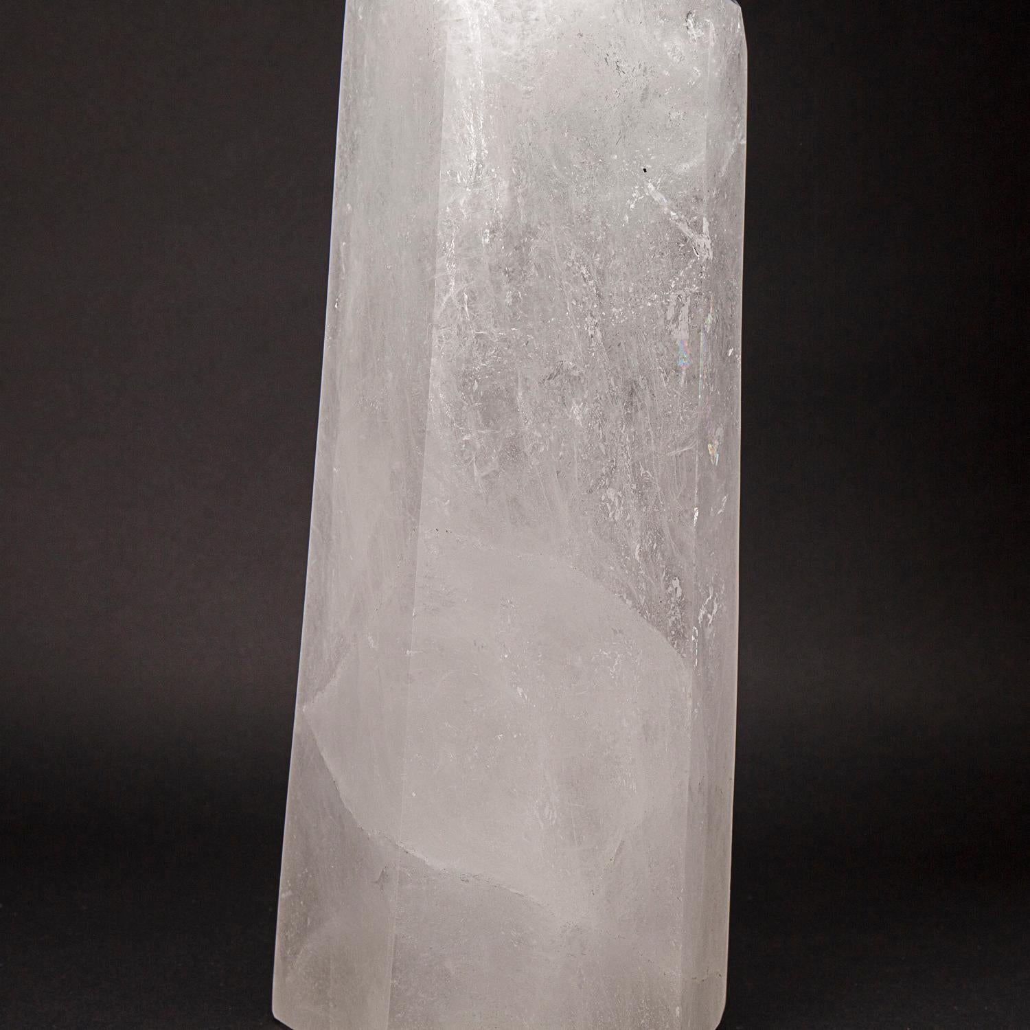 Contemporary Genuine Polished Clear Quartz Obelisk From Brazil (42.5 lbs) For Sale