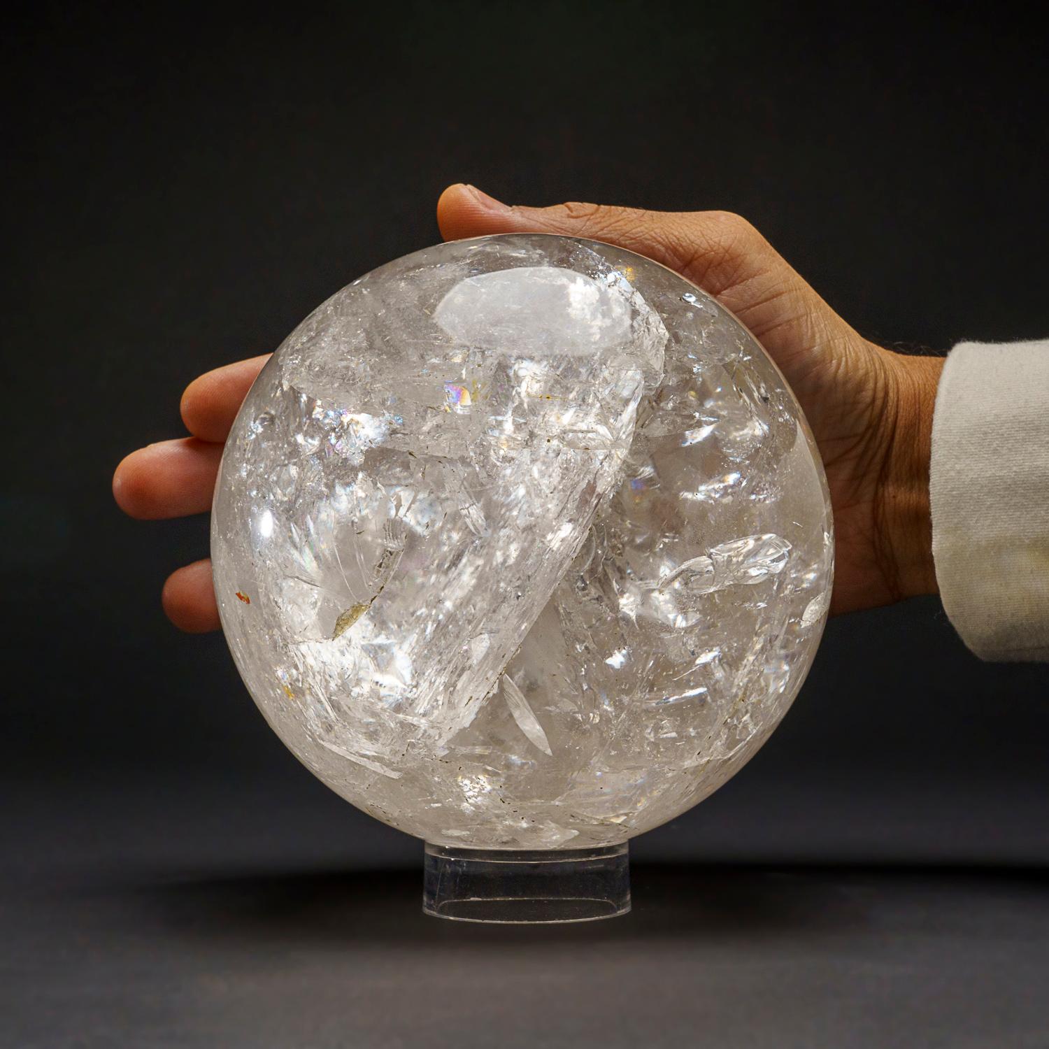 Brazilian Genuine Polished Clear Quartz Sphere from Brazil (7 lbs) For Sale