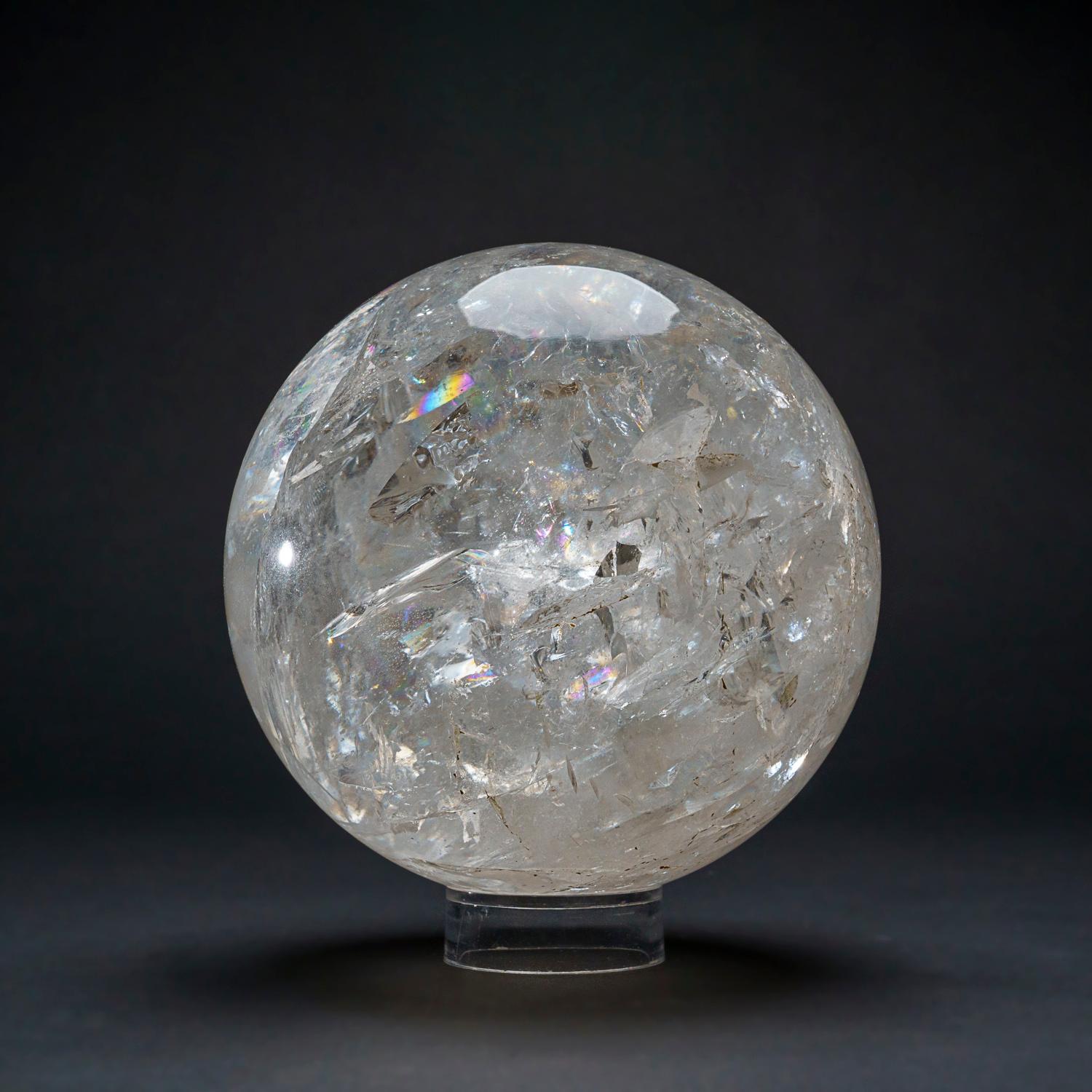 Contemporary Genuine Polished Clear Quartz Sphere from Brazil (7 lbs) For Sale