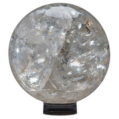 Sphère véritable en quartz transparent poli du Brésil (7 livres)