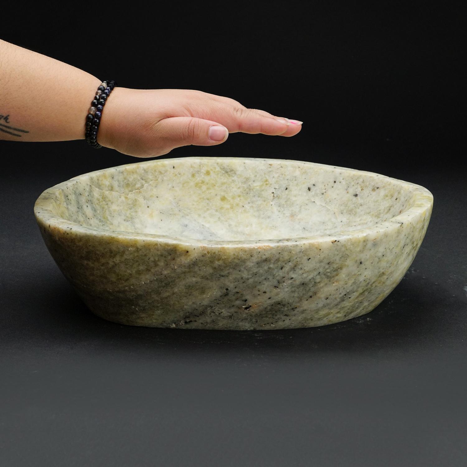 Other Genuine Polished Green Serpentine Bowl (16.4 lbs) For Sale
