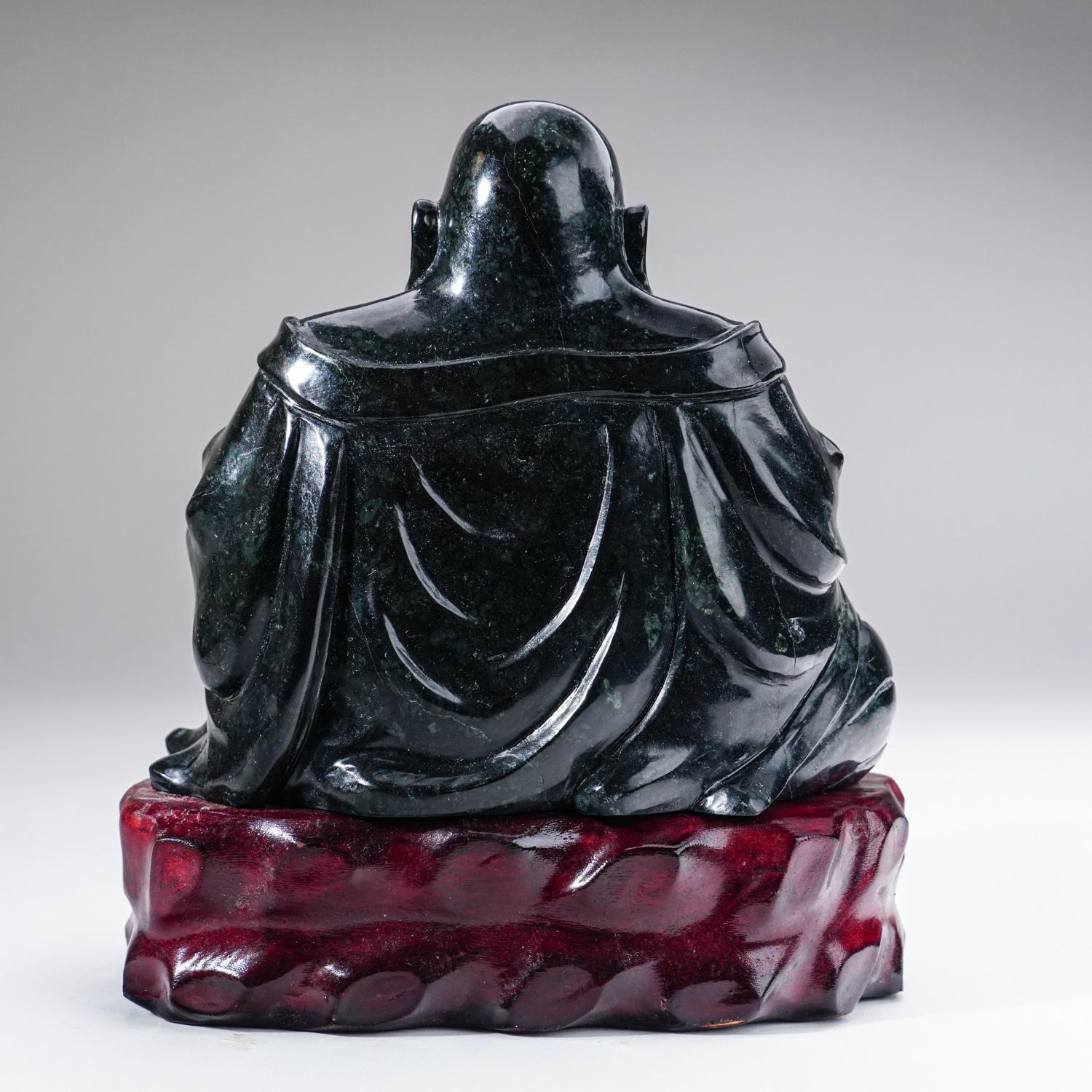 Contemporary Genuine Polished Hand Carved Nephrite Jade Buddha (10 lbs)