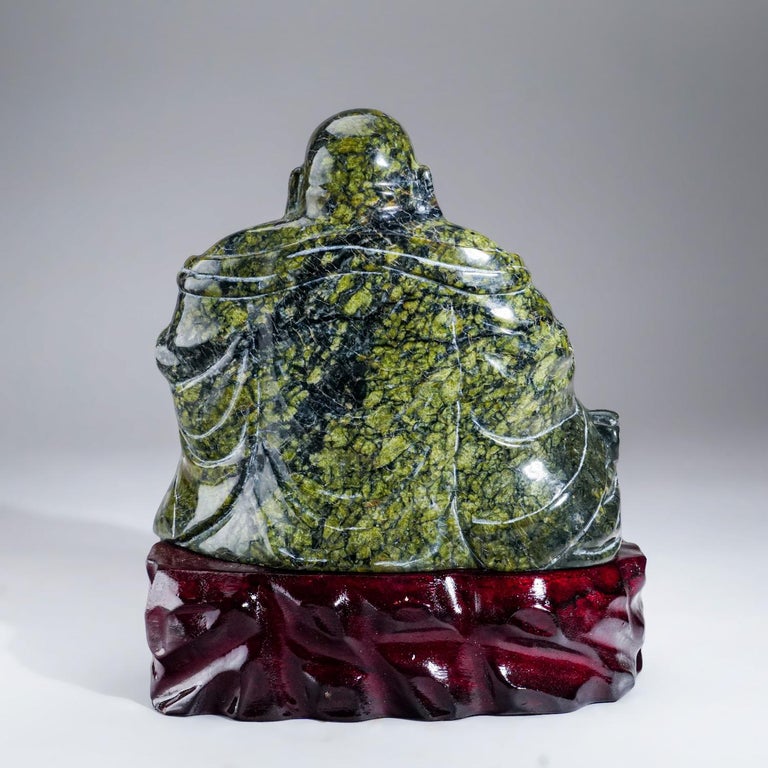 Genuine Polished Hand Carved Nephrite Jade Buddha (7lbs) For Sale at 1stDibs