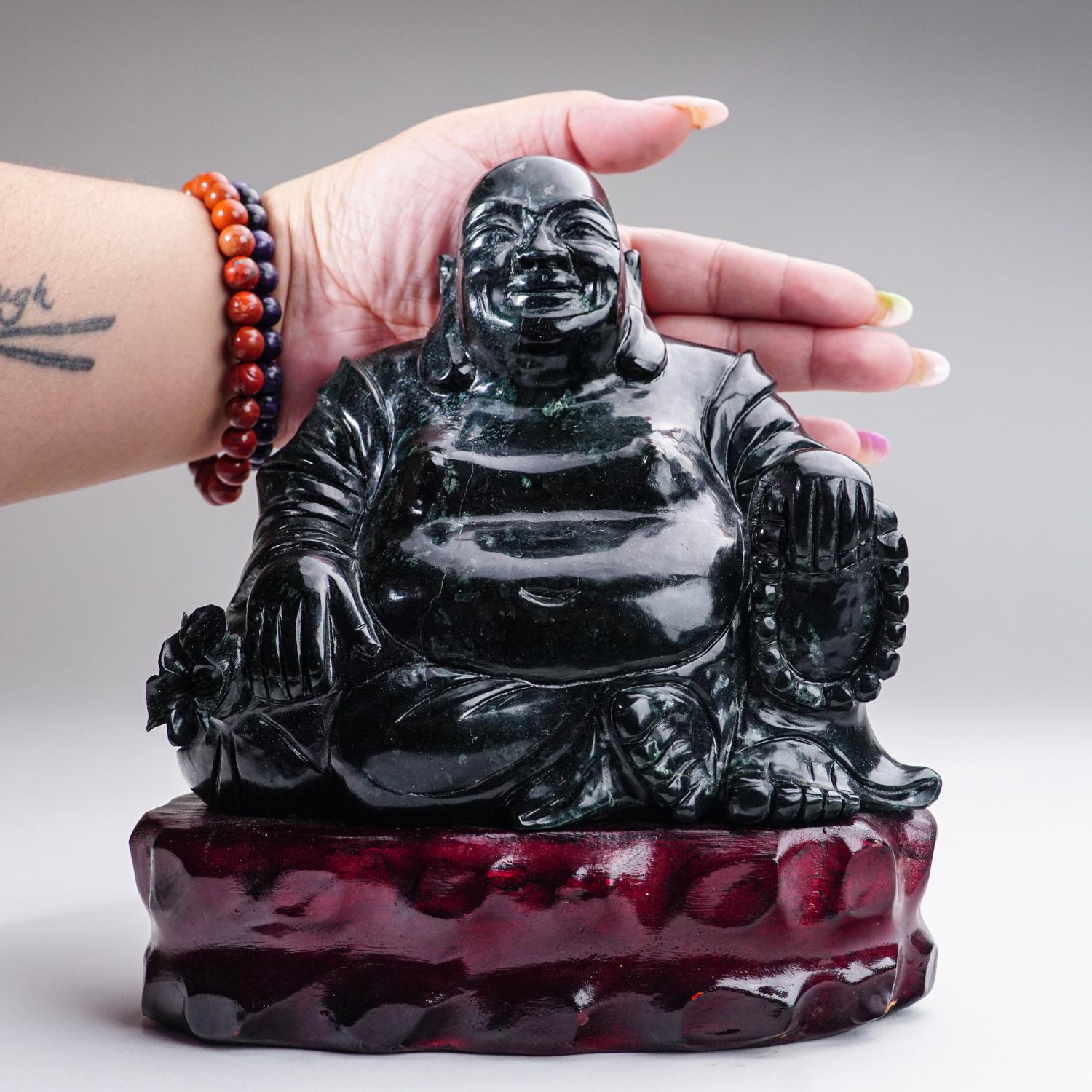 Genuine Polished Hand Carved Nephrite Jade Buddha (10 lbs) 2