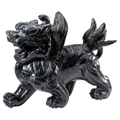 Genuer handgeschnitzter Nephrit-Jade-Fuchshund (5.1 lbs)