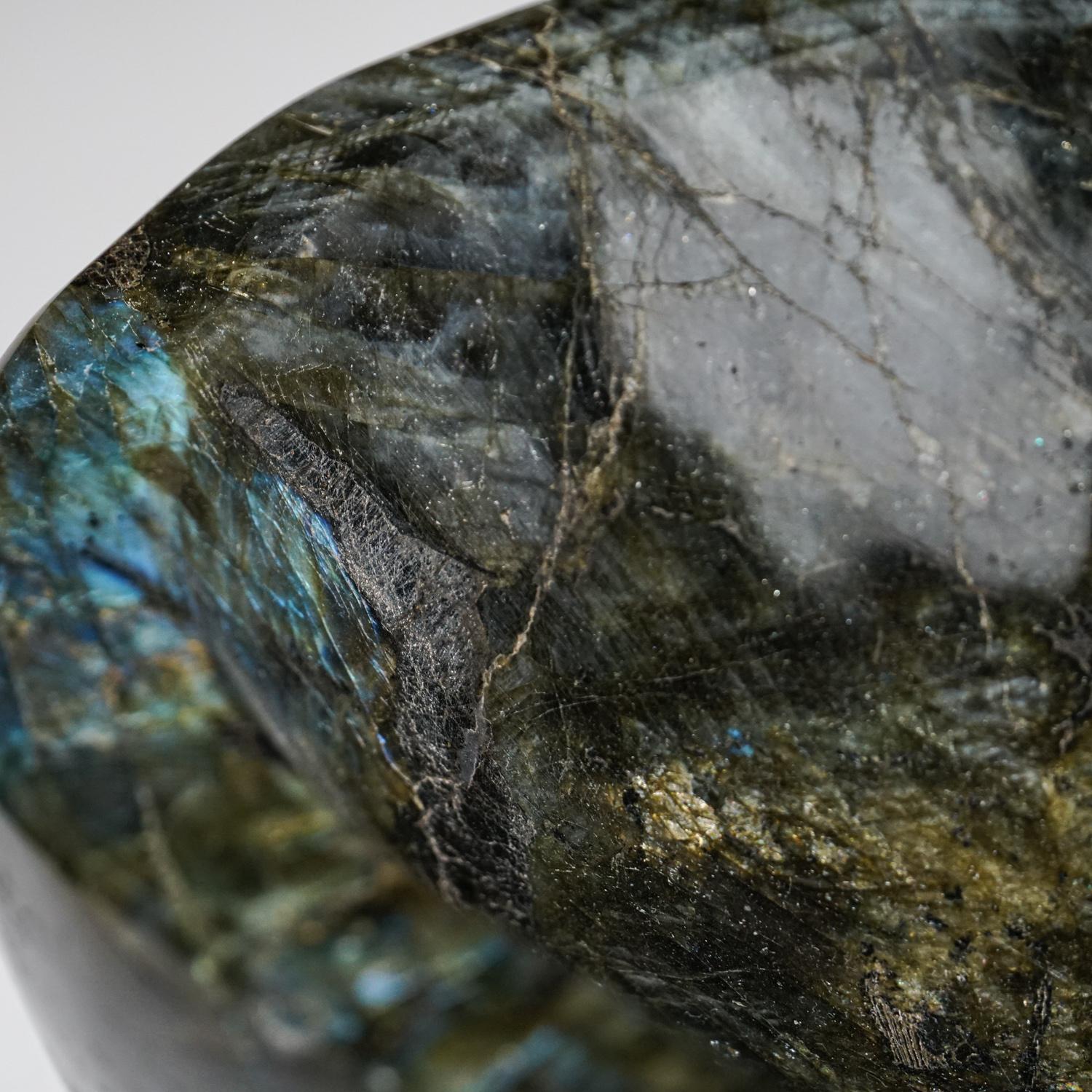 Contemporary Genuine Polished Labradorite Large Bowl (19.6 lbs) For Sale