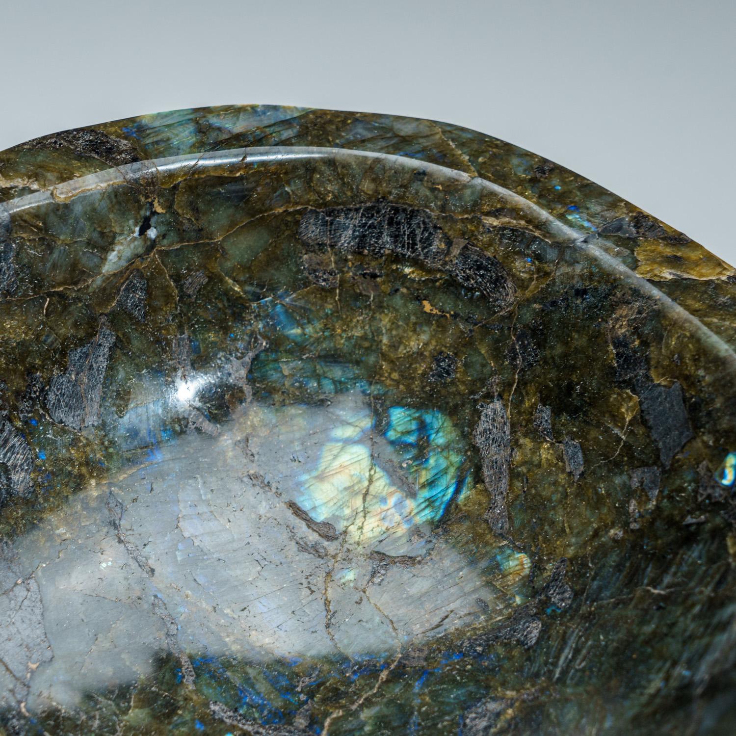 Malagasy Genuine Polished Labradorite Large Bowl from Madagascar (21 lbs) For Sale