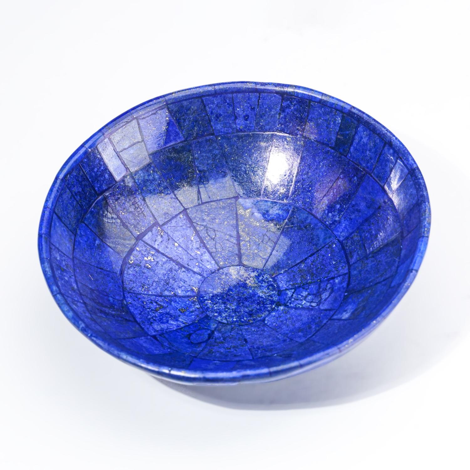Afghan Genuine Polished Lapis Lazuli Bowl (1.7 lbs) For Sale