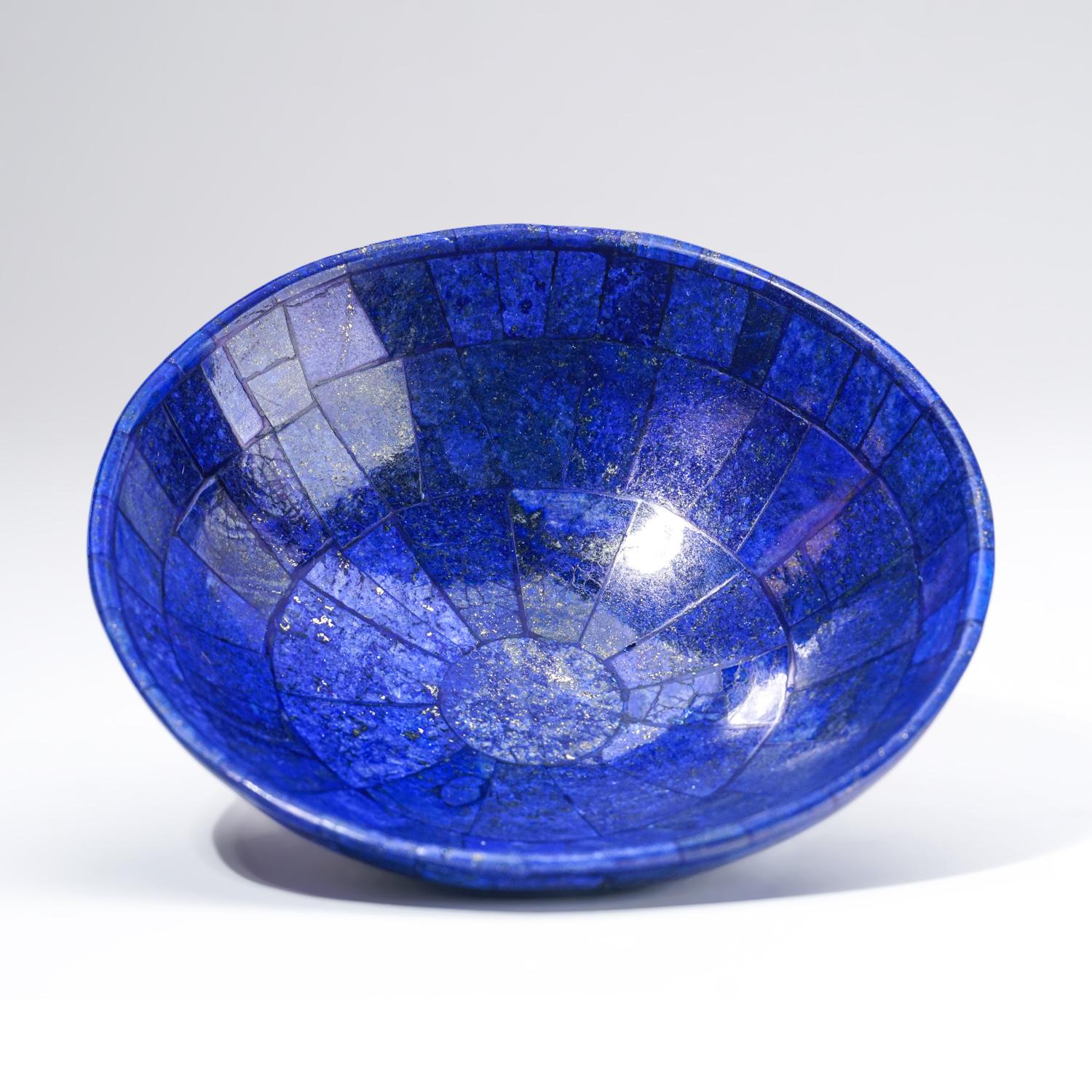 Contemporary Genuine Polished Lapis Lazuli Bowl (1.7 lbs) For Sale