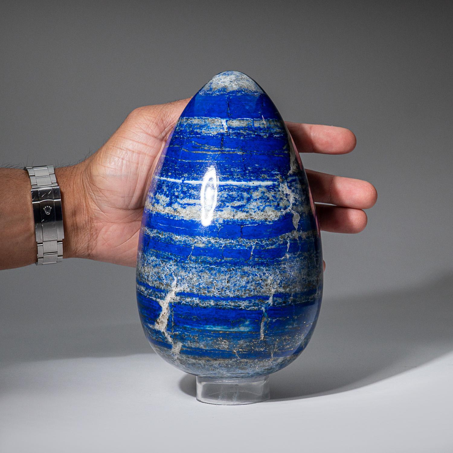 Genuine Polished Lapis Lazuli Egg from Afghanistan '7.9 lbs' In New Condition For Sale In New York, NY