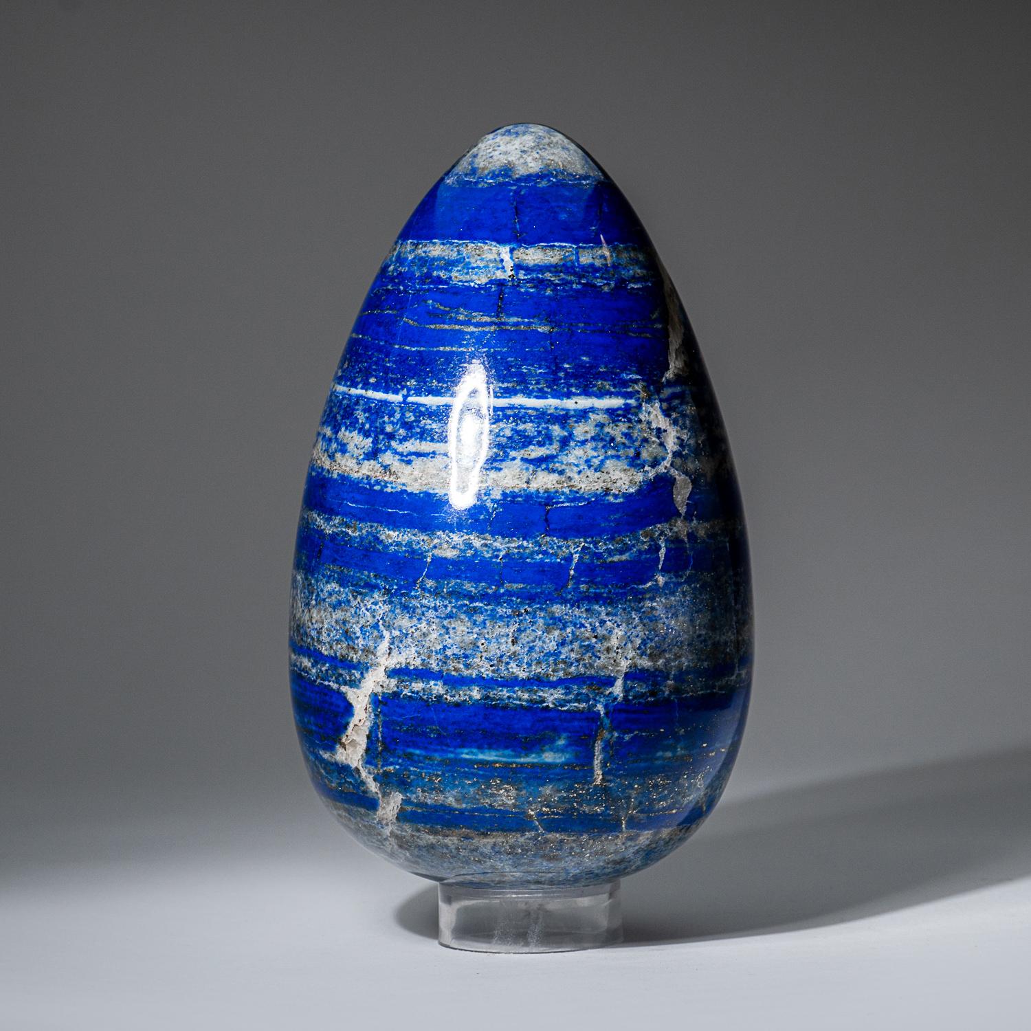 Contemporary Genuine Polished Lapis Lazuli Egg from Afghanistan '7.9 lbs' For Sale