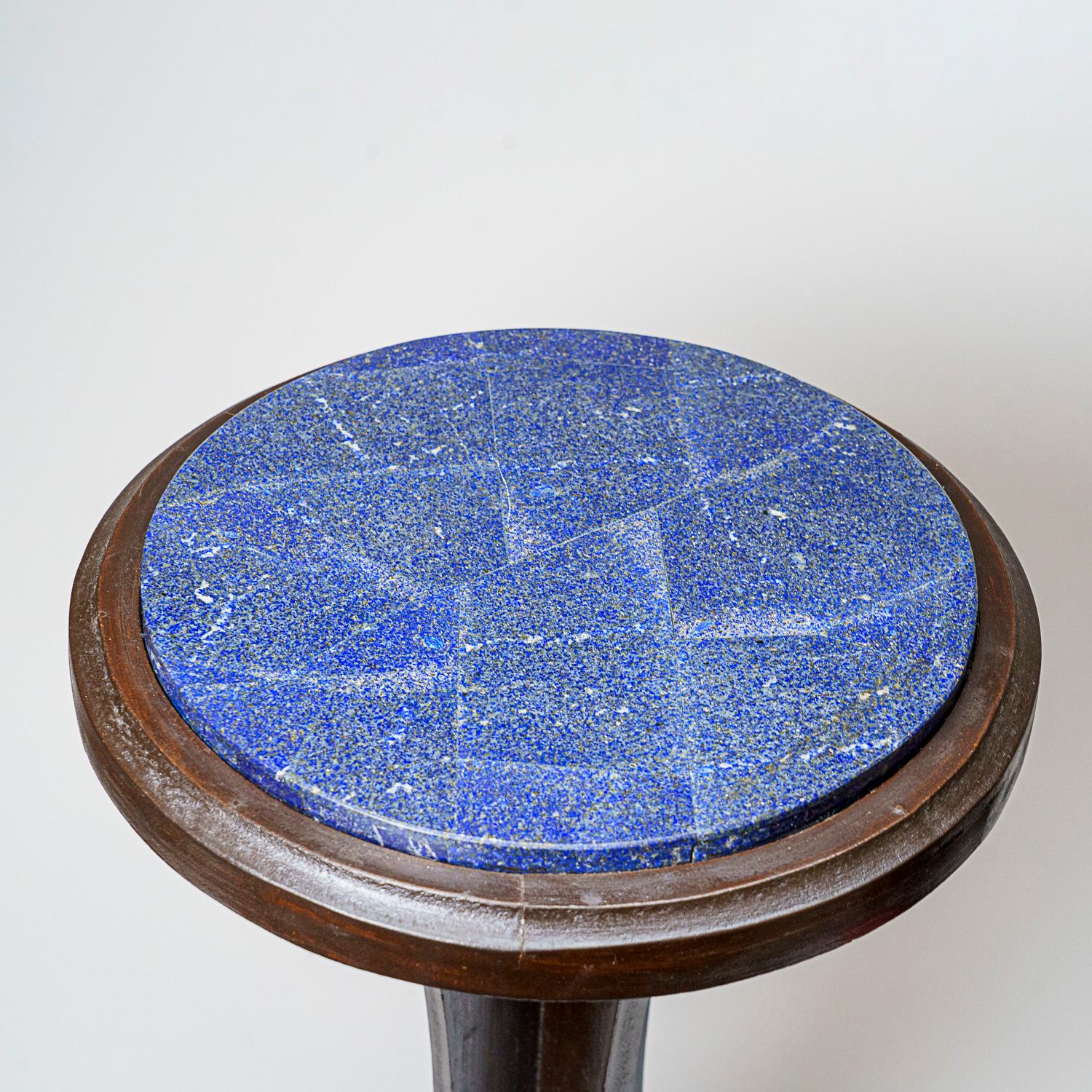 Large top quality, handmade table top overlaid with natural electric blue lapis lazuli semi precious stone. There's a variety of uses for this table, it can be used as a guest table, coffee table, center table top, side table and it can be also