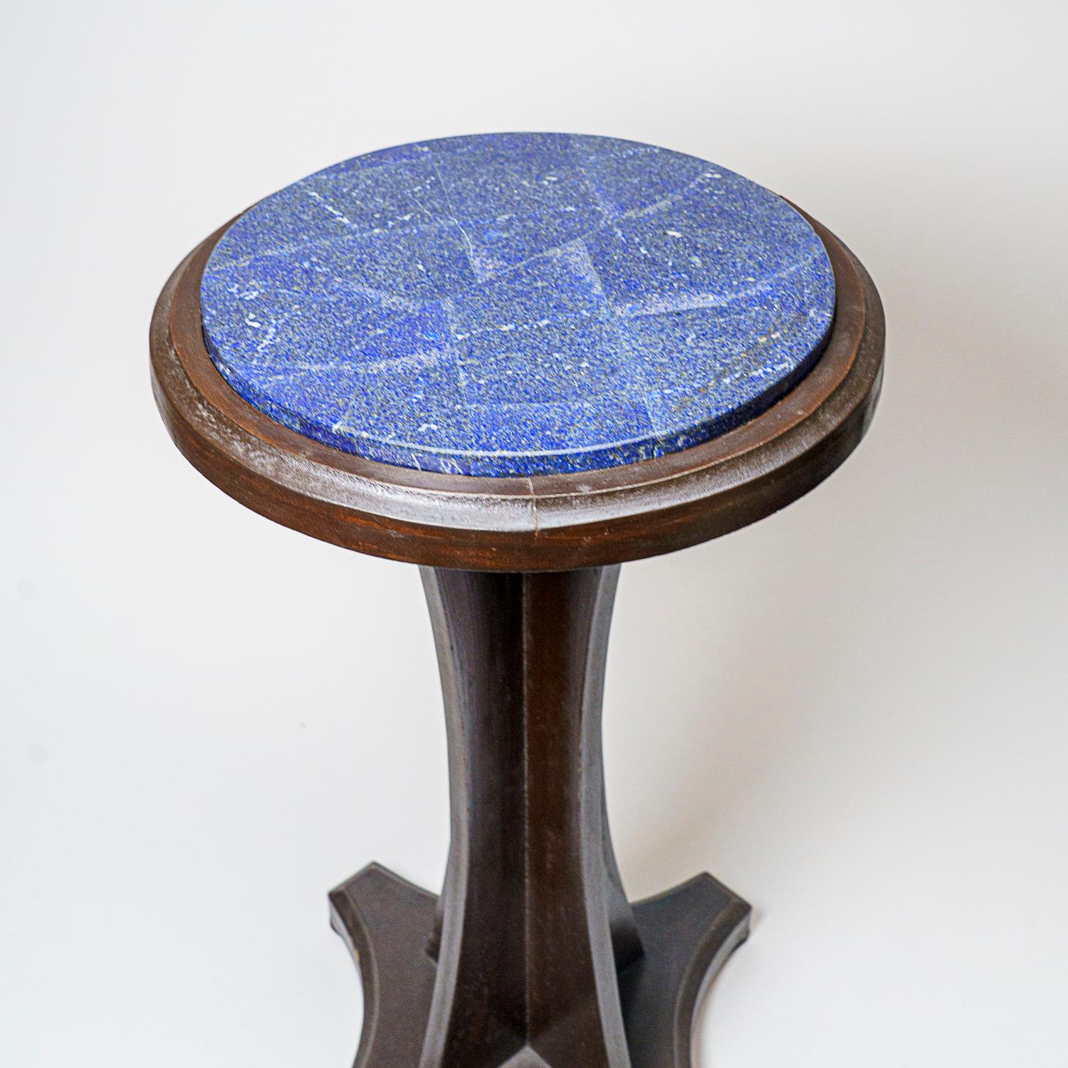Contemporary Genuine Polished Lapis Lazuli Round Table (20 lbs) For Sale