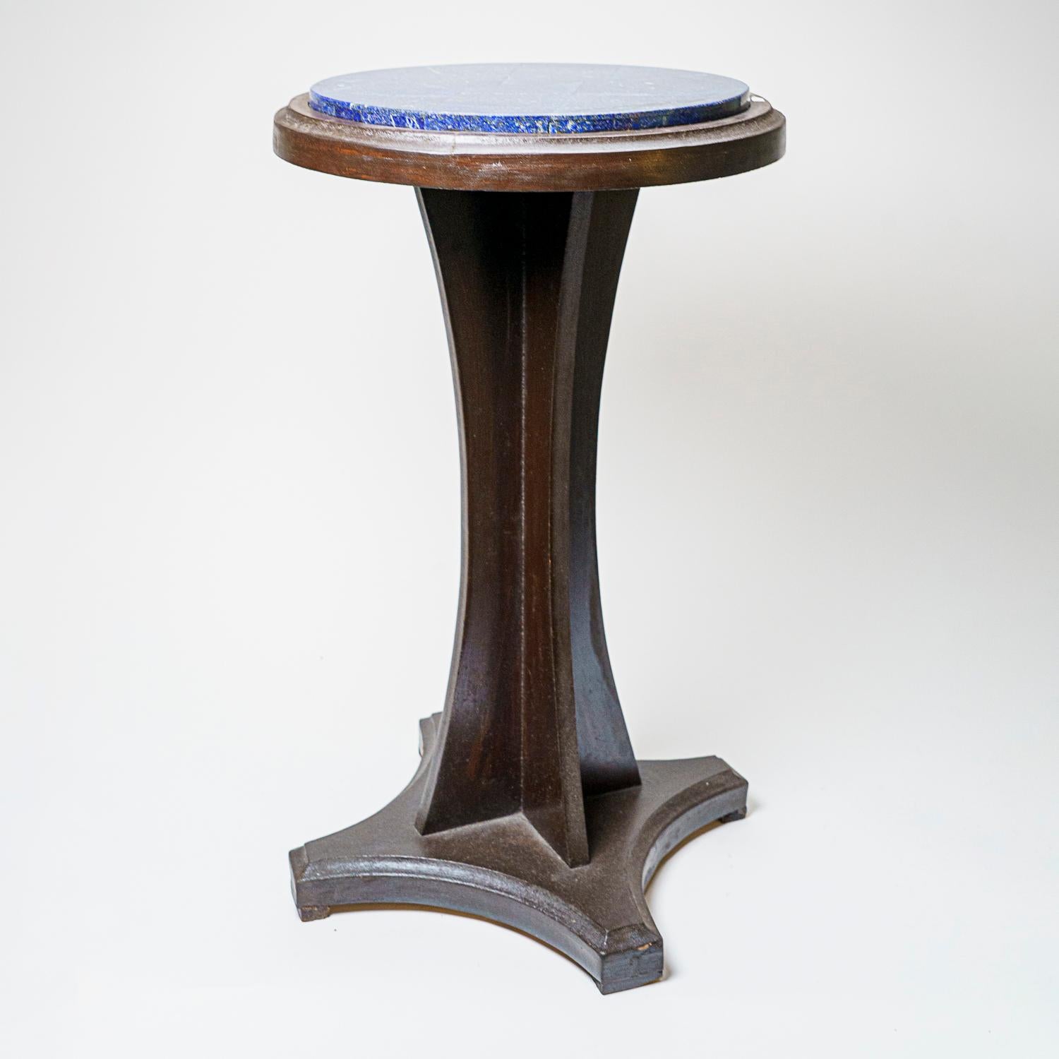 Genuine Polished Lapis Lazuli Round Table (20 lbs) For Sale 1