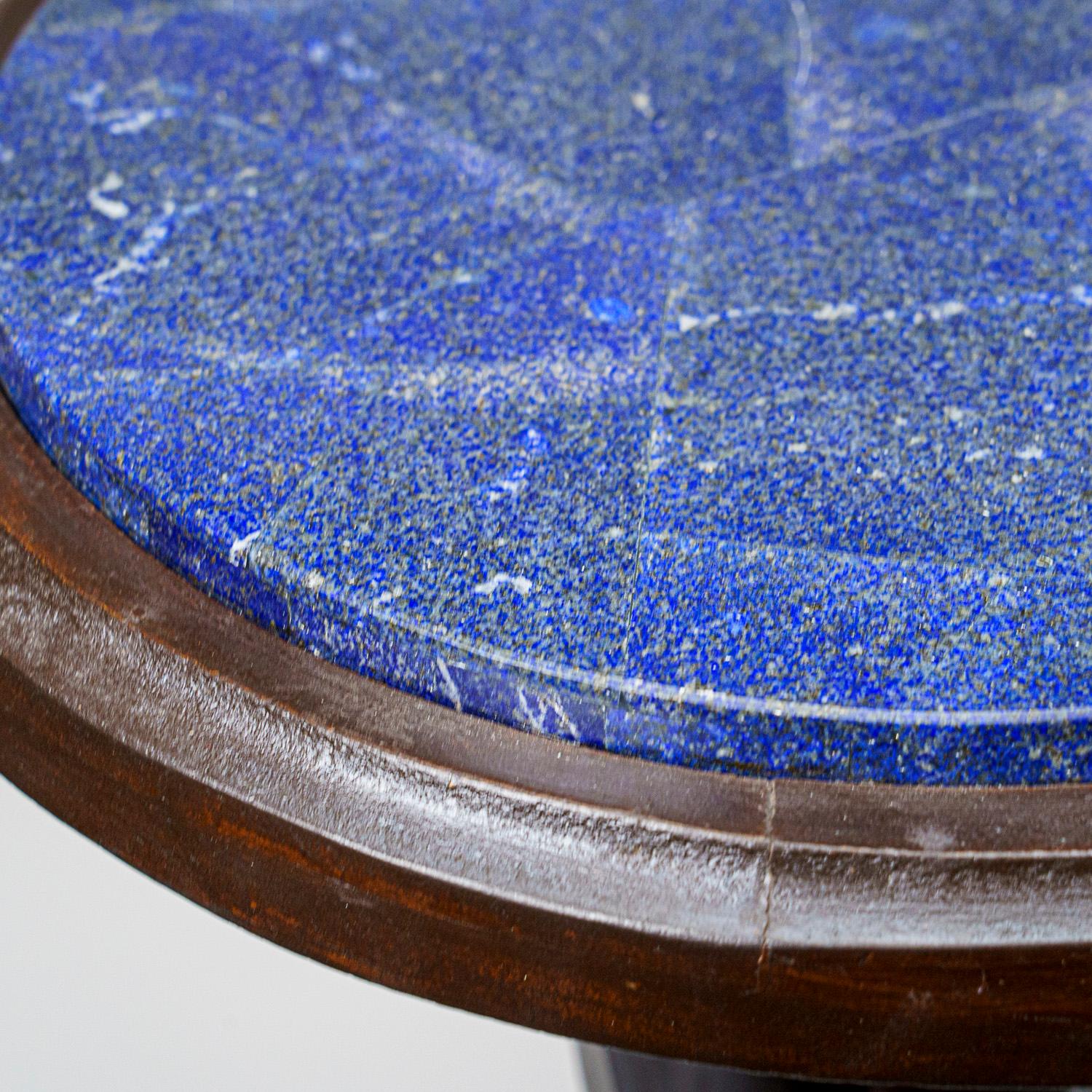 Genuine Polished Lapis Lazuli Round Table (20 lbs) For Sale 2