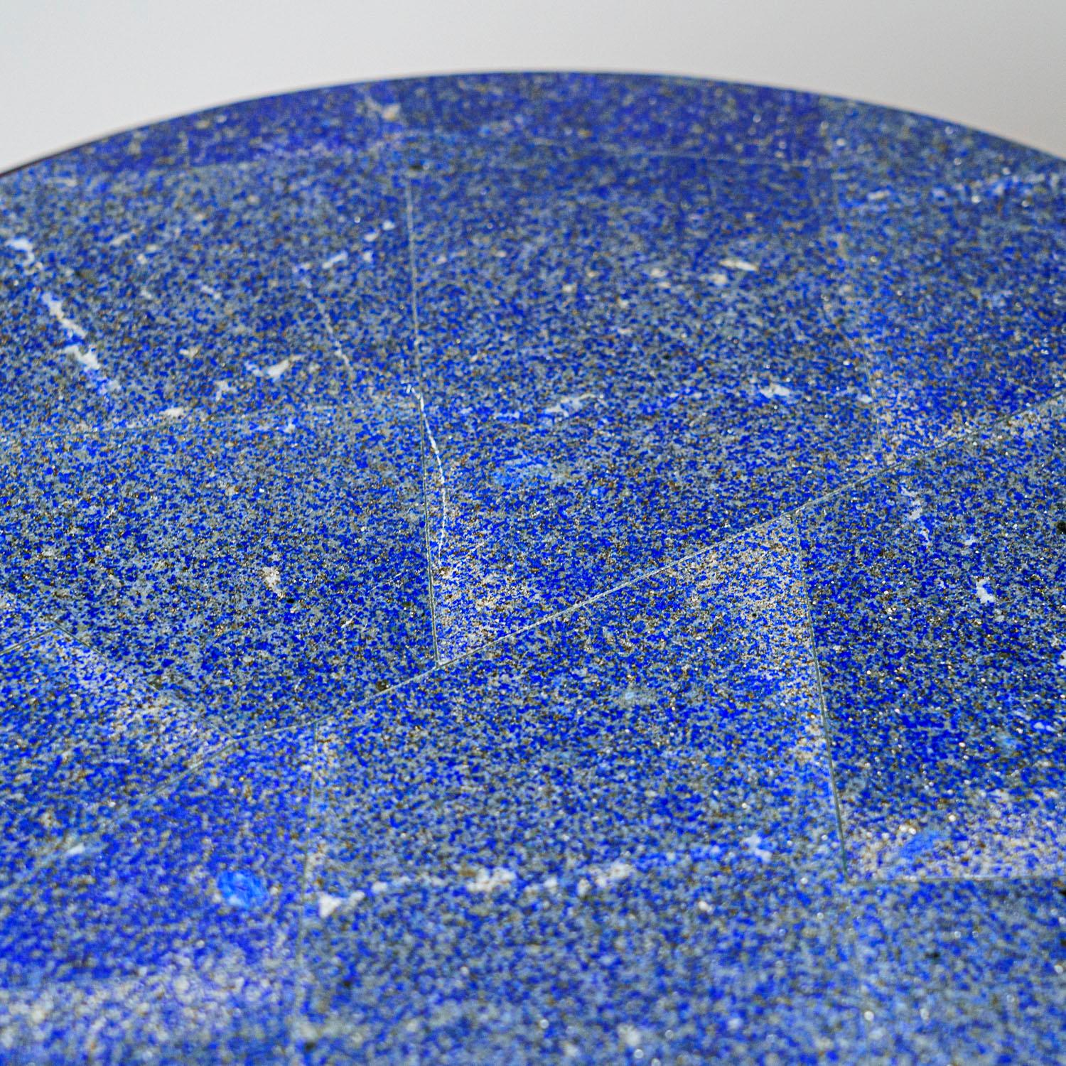 Genuine Polished Lapis Lazuli Round Table (20 lbs) For Sale 3
