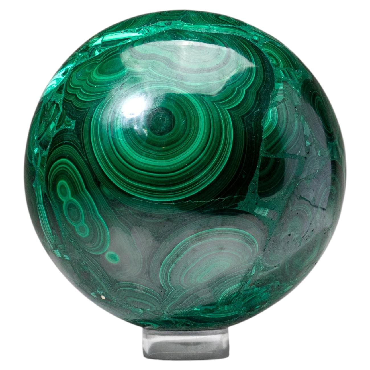 Genuine Polished Large Malachite Sphere (16.5 lbs) For Sale