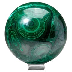 Esfera grande de malaquita auténtica pulida (16,5 libras)