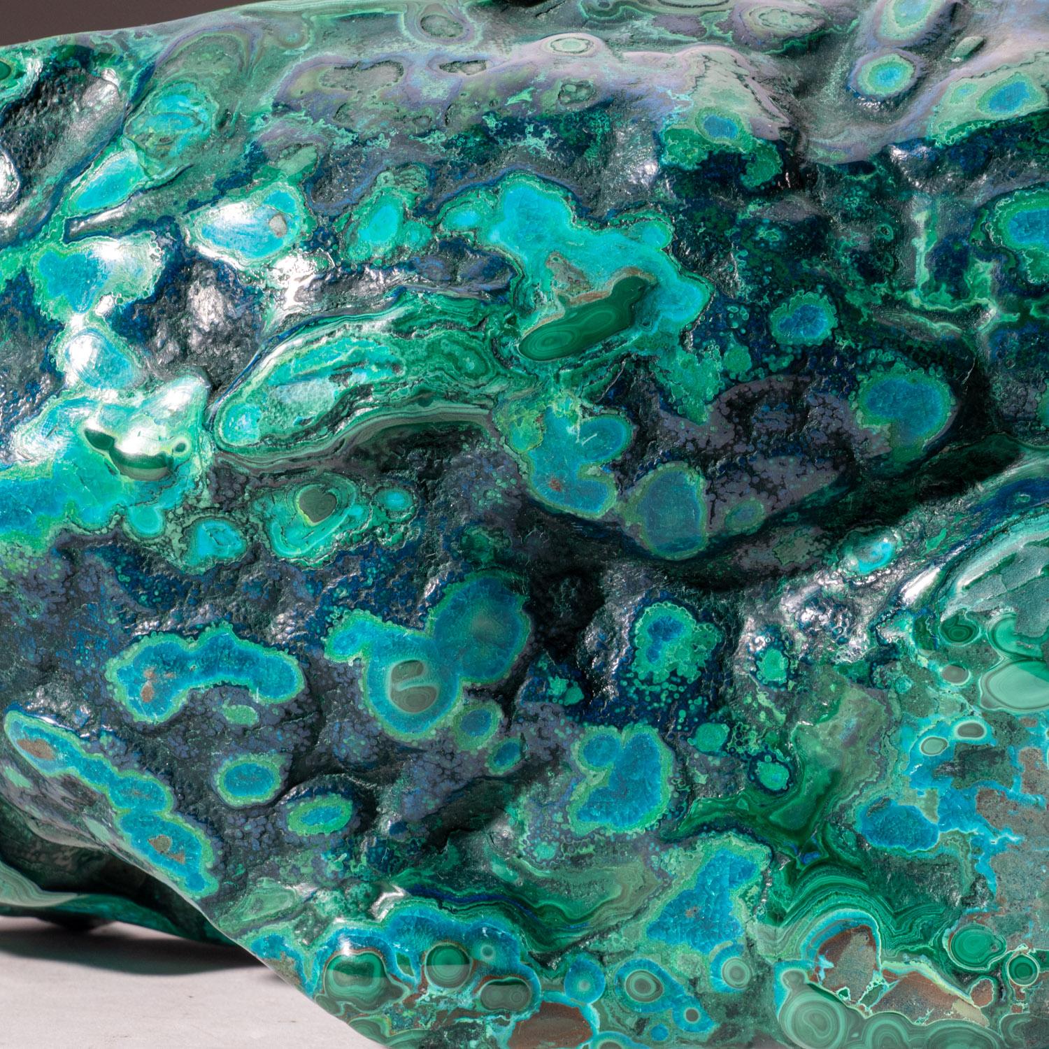 Genuine Polished Malachite and Azurite Freeform (10 lbs) In Excellent Condition For Sale In New York, NY