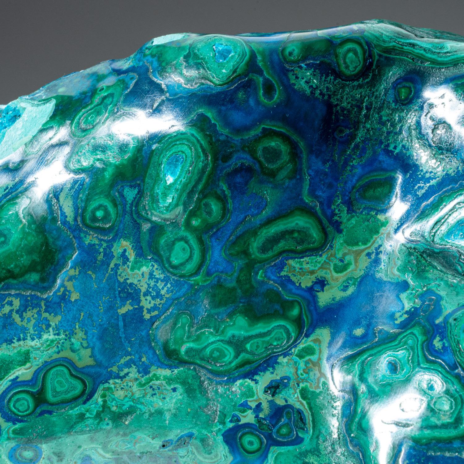 Contemporary Genuine Polished Malachite and Azurite Freeform (10 lbs) For Sale