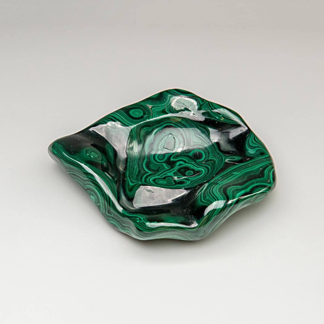 Genuine Polished Malachite Bowl (1.4 lbs) For Sale 5