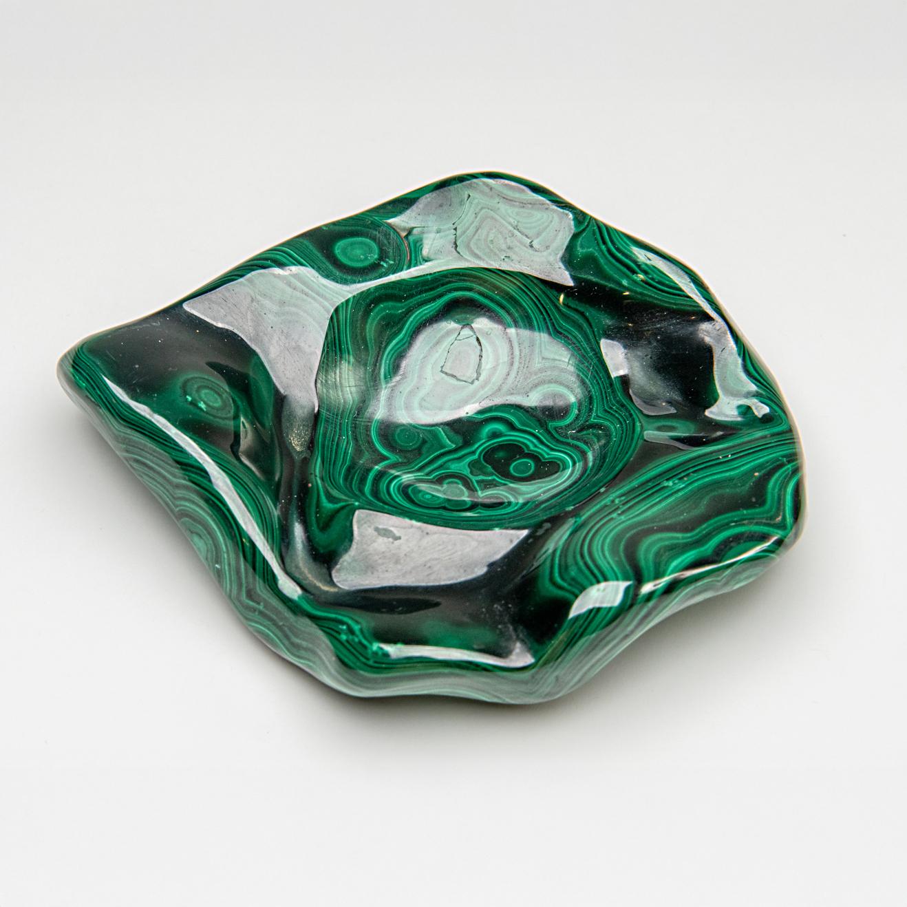 Genuine Polished Malachite Bowl (1.4 lbs) For Sale 6