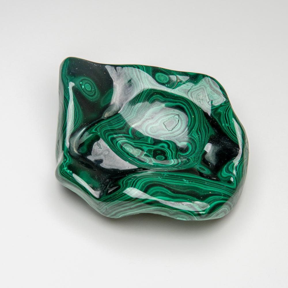 Contemporary Genuine Polished Malachite Bowl (1.4 lbs) For Sale