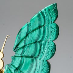 Genuine Polished Malachite Butterfly Wings on Custom Stand '2 Lbs'
