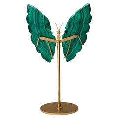 Genuine Polished Malachite Butterfly Wings on Custom Stand '2 Lbs'