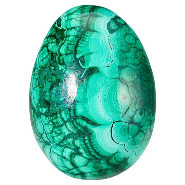 Genuine Polished Malachite Egg (1.7 lbs) For Sale