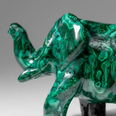 Genuine Polished Malachite Elephant Carving (1.9 lbs)