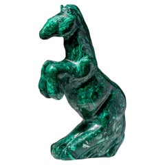 Echte, polierte Malachit-Pferdeschnitzerei (8,2 lbs)