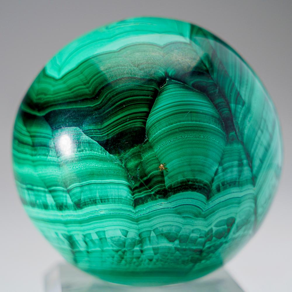 Congolese Genuine Polished Malachite Sphere (2.25 lbs) For Sale