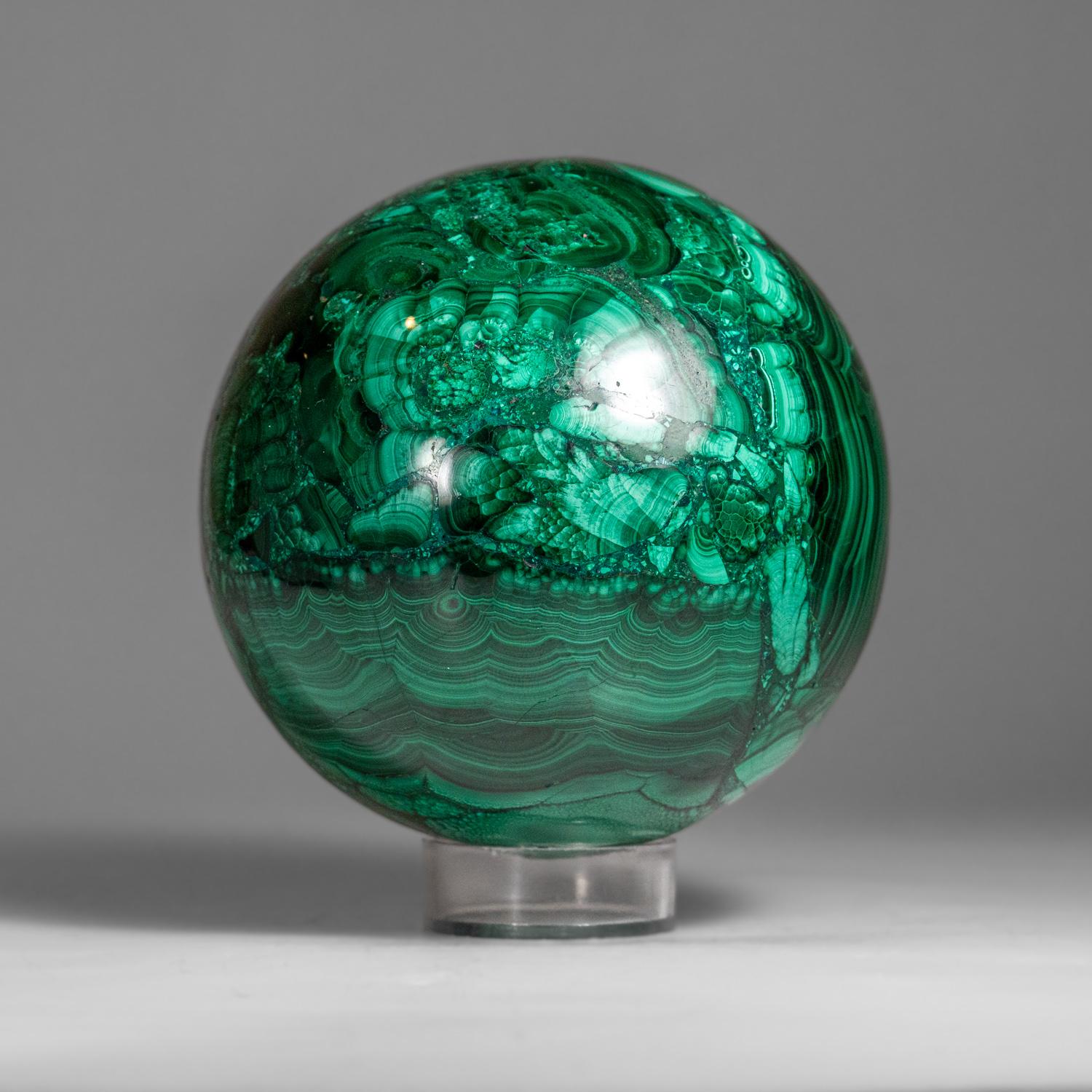 Congolese Genuine Polished Malachite Sphere (2.55 lbs) For Sale