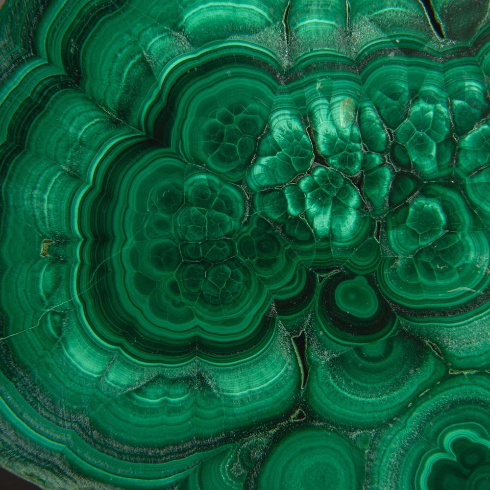 Malachite Fetta di stalattite di malachite autentica lucidata (1,6 libbre) in vendita
