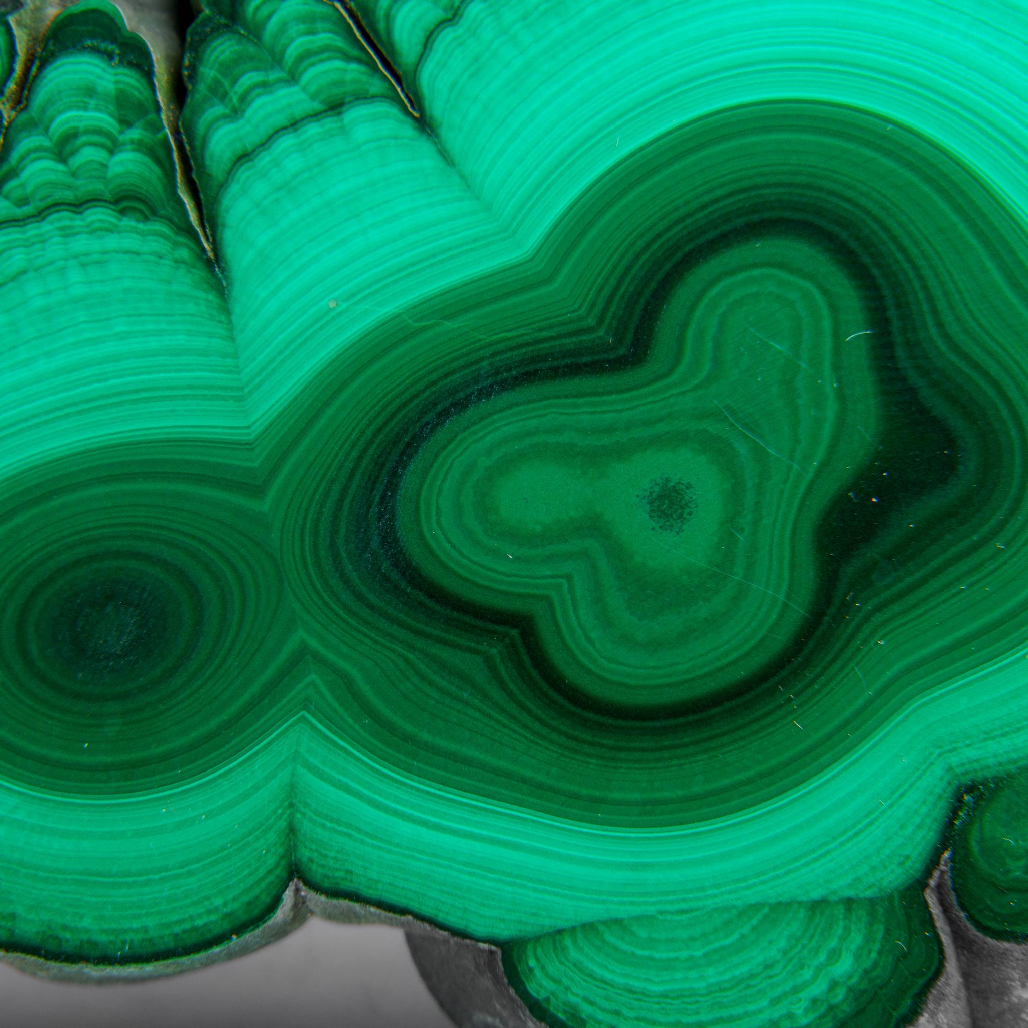 Genuine Polished Malachite Stalactite Slice (292.5 grams) For Sale 5