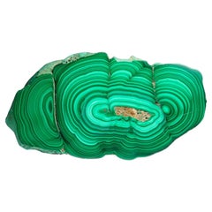 Genuine Polished Malachite Stalactite Slice (322.9 grams)