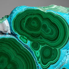 Malachite autentica lucidata con fetta di stalattite di crisocolla (5,2 libbre)