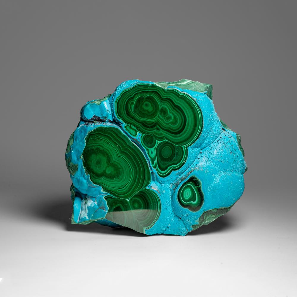 Ein echtes poliertes Malachit mit Chrysocolla- Stalactit-Scheibenschliff (5.2 lbs) im Angebot 4