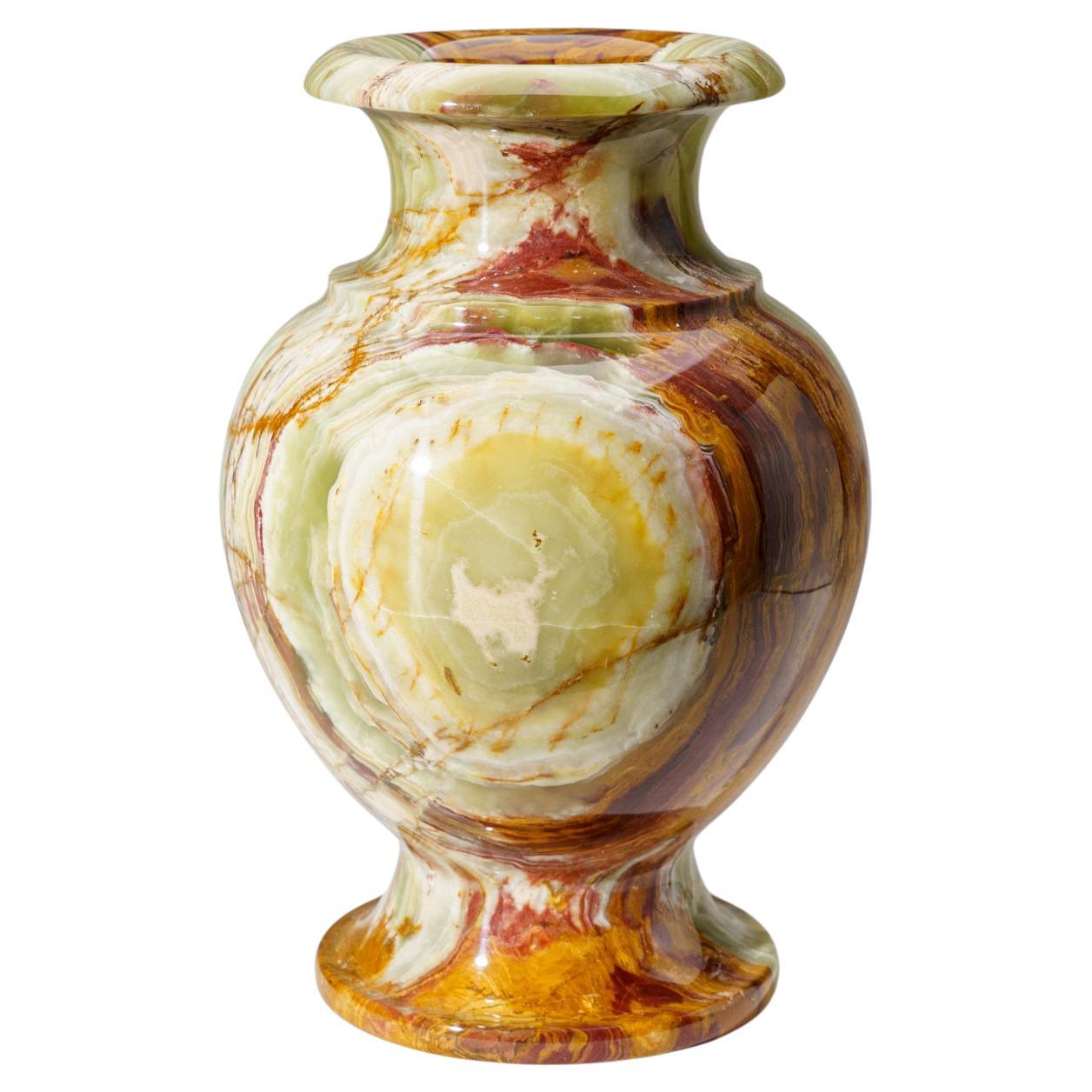 Genuine Polished Onyx Flower Vase from Mexico (18 lbs) For Sale