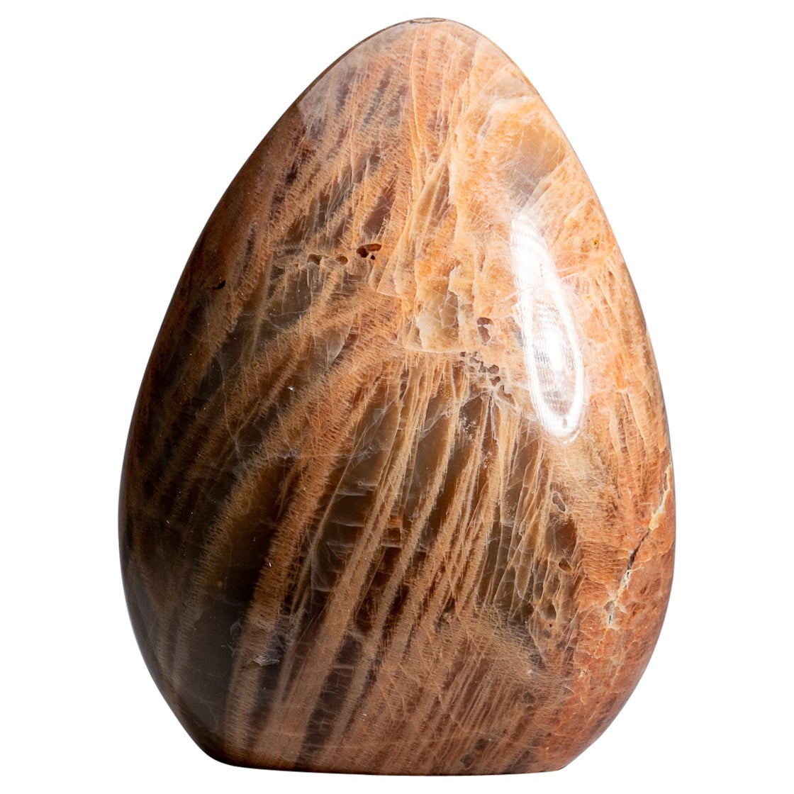 Freiform-Mondstein aus echtem poliertem Pfirsichholz aus Madagaskar (6,8 lbs)