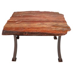 Table en bois pétrifié poli véritable (55,5 lbs)