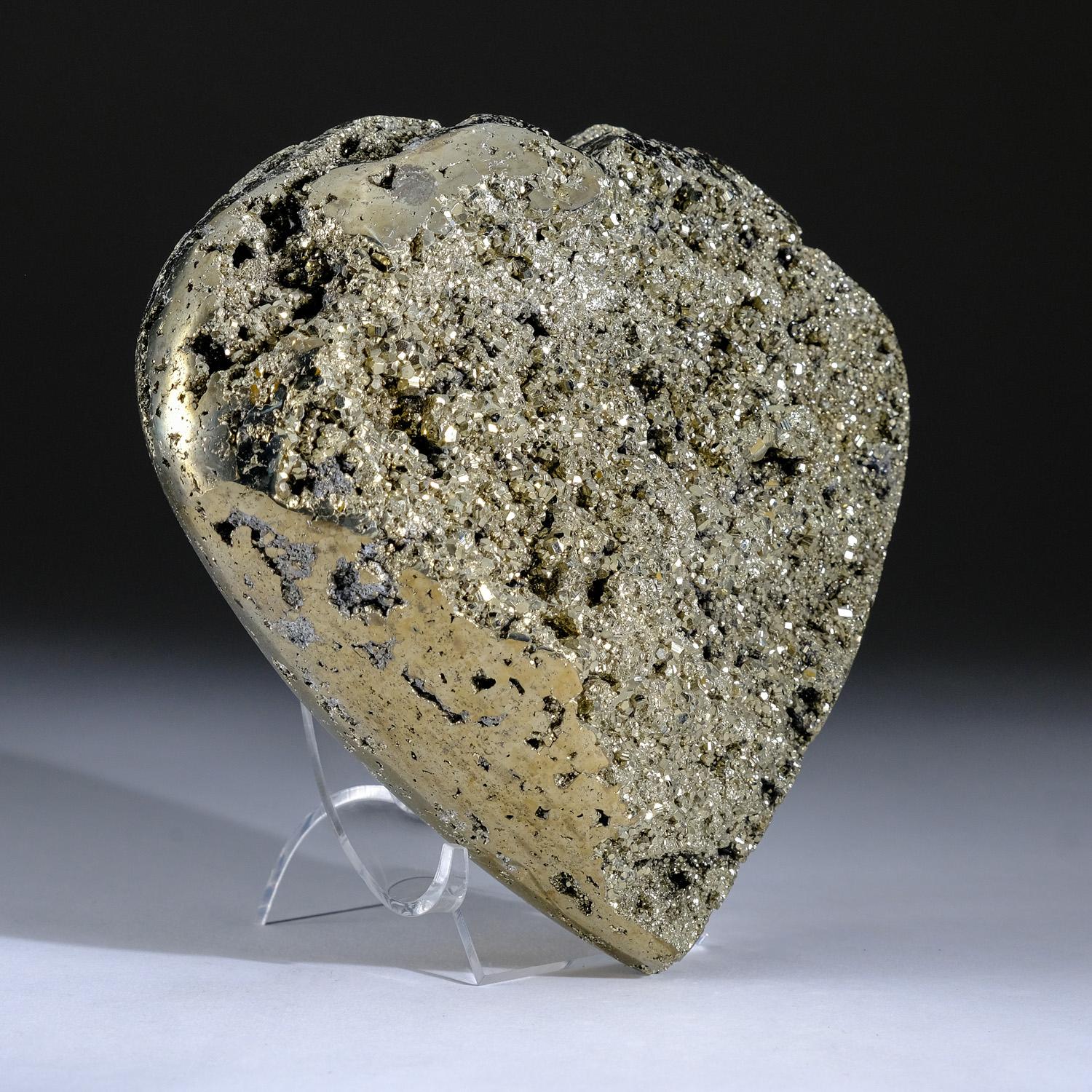 Peruvian  Natural Pyrite Cluster Heart (7 lbs) For Sale