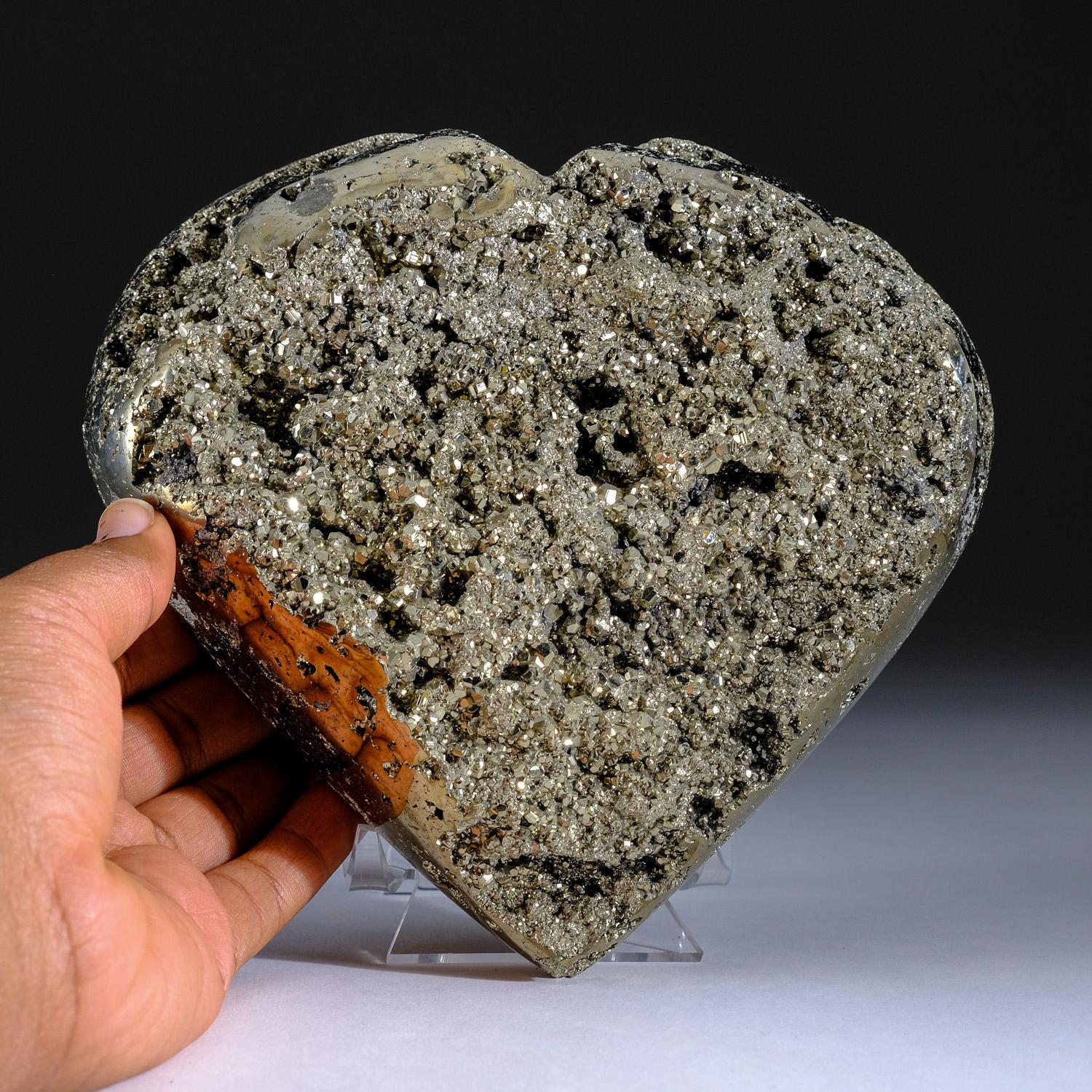  Natural Pyrite Cluster Heart (7 lbs) In Distressed Condition For Sale In New York, NY