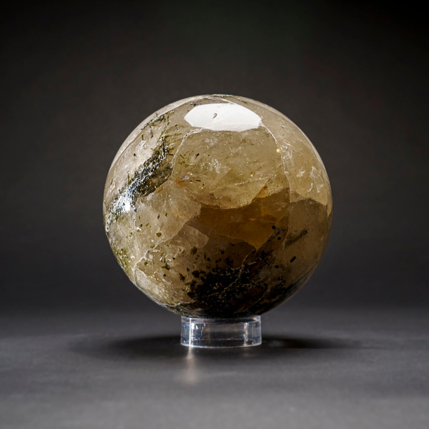 Genuine Polished Quartz with Tourmaline Sphere (5