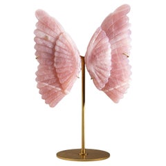 Genuine Polished Rose Quartz Butterfly Wings