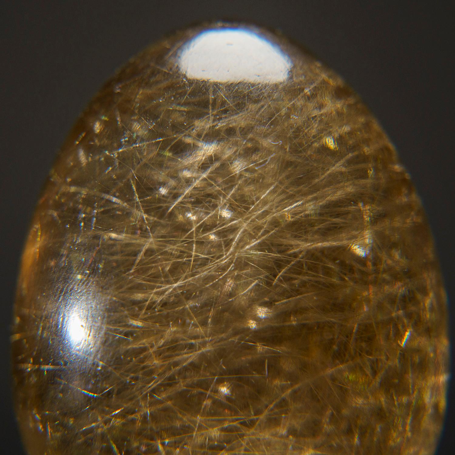 Connect deeply to your higher self by welcoming this one-of-a-kind Rutilated Quartz egg. An essential tool for manifesting transformation and inner healing, its vibrations will help you access higher realms and receive divine guidance. With bold