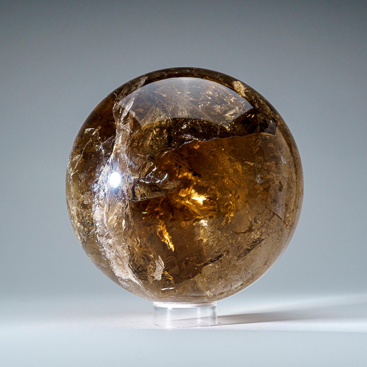 Sfera di quarzo fumé autentica e lucidata (7