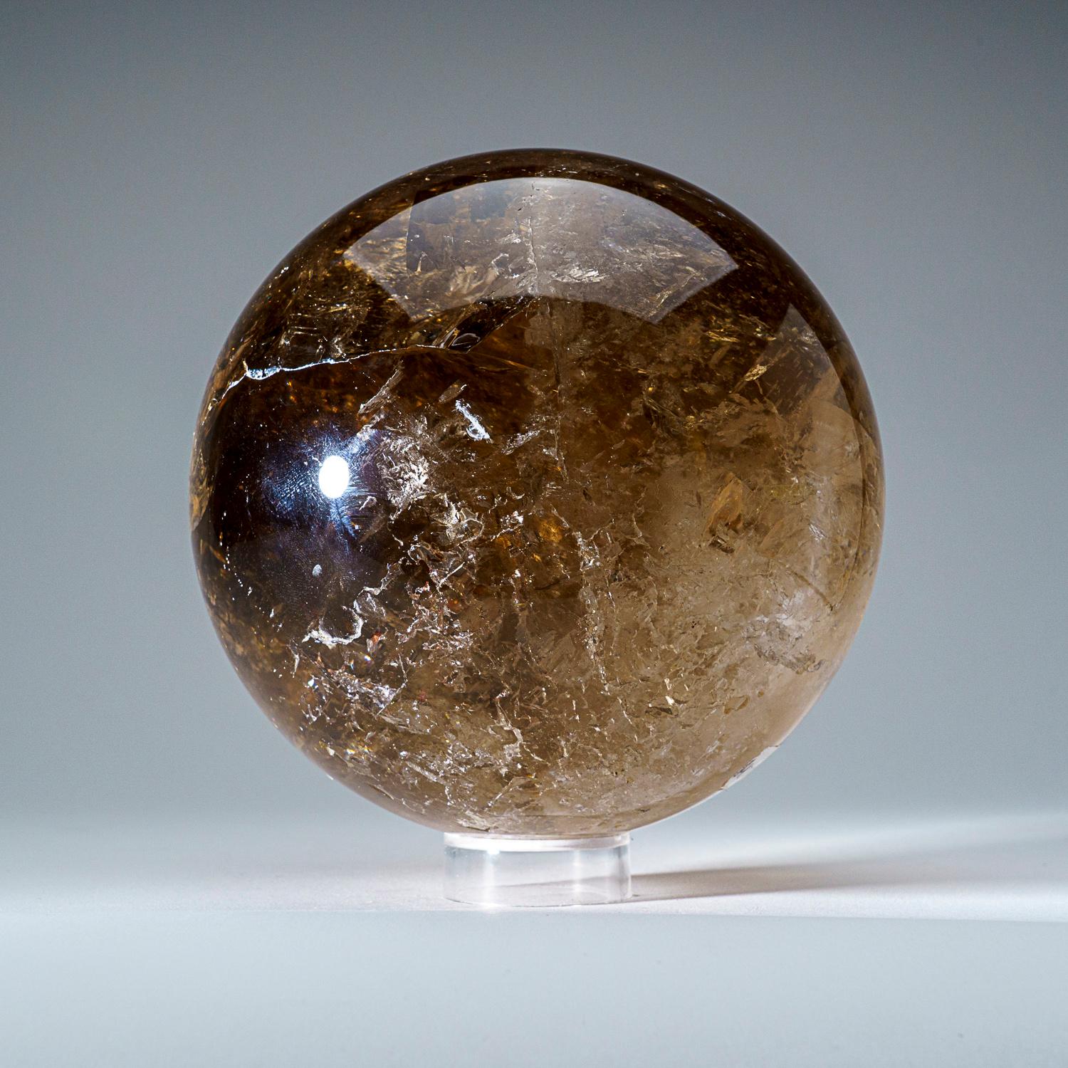XXI secolo e contemporaneo Sfera di quarzo fumé autentica e lucidata (7
