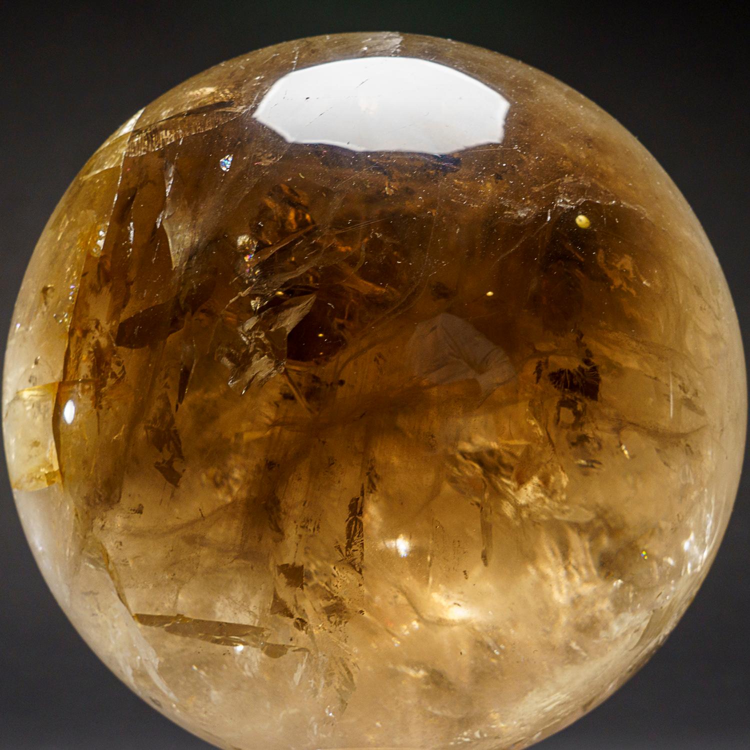 Genuine Polished Smoky Quartz Sphere from Brazil (14 lbs) In New Condition For Sale In New York, NY